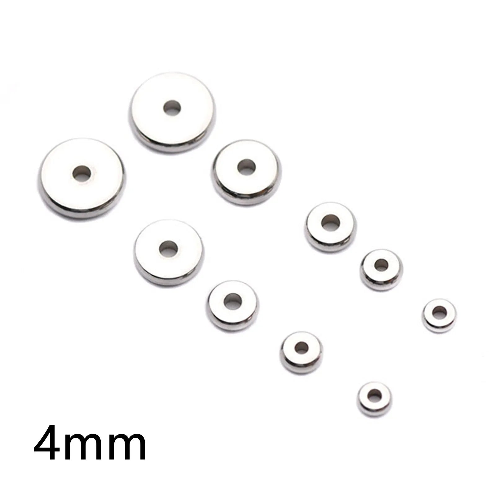20/50PCs 304 Stainless Steel Flat Round Spacer Beads Separators Beads For Jewelry Making Metal Gold/Silver Color Diy Accessor