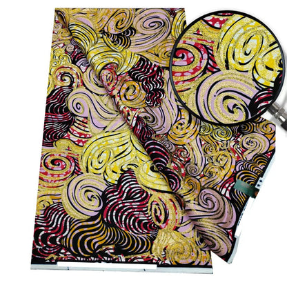 New Purple 6 Yards Super Grand Gold Wax Shinning Print Africa Real Wax Fabric Nigerian Loincloth Batik Cotton Material For Se