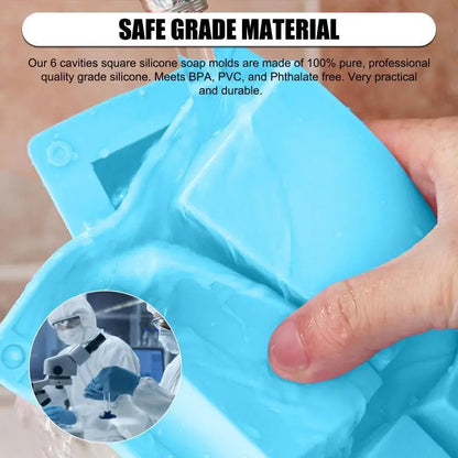 Newest 6 Grids Rectangle Silicone Soap Making Molds DIY Chocolate Mousse Cake Bakeware Ice Cream Mould Tools Birthday Gifts 2