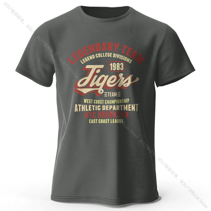Minimalist Tiger Silhouette Printed 100% Cotton T-Shirt, Breathable Round Neck Short Sleeve Tee for Men & Women