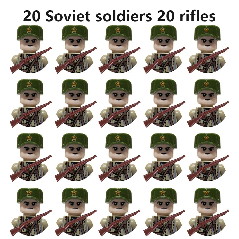 Multi-style military soldiers mini character building blocks DIY assembled building blocks children's collection toys and gif