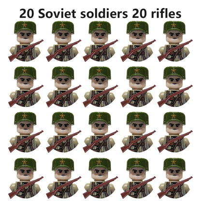 Multi-style military soldiers mini character building blocks DIY assembled building blocks children's collection toys and gif