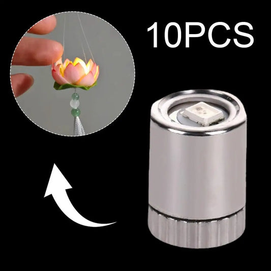 10Pcs Miniature Lights for Dollhouse,Miniature LED Lights for Handcraft,Mini Spot Lights Battery Operated(Warm White/white)