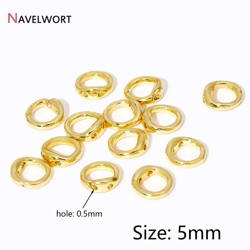End Caps For Jewelry,10/20Pcs 18K Gold Plated Brass Metal End Caps For DIY Bracelet Necklace Making Finding,Supplies For Jewe