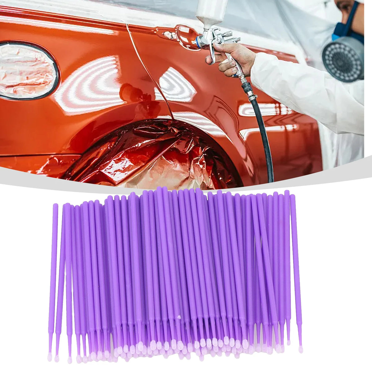 100pcs Paint Brushes Paint Touch-up Dentistry Pen Car Applicator Stick Once-only Use Automobile Pen Cleaning Stick Paint Brus