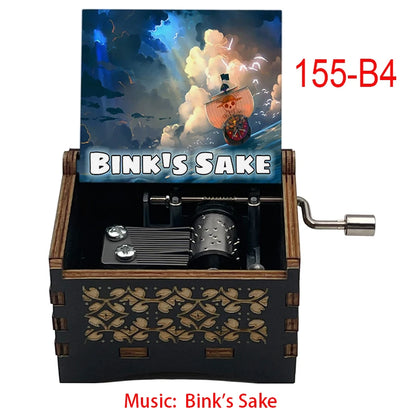 Bink's Wooden Painted Music Box Anime Carved Musical Box Desktop Decoration Sake Melody Christmas Birthday Gift