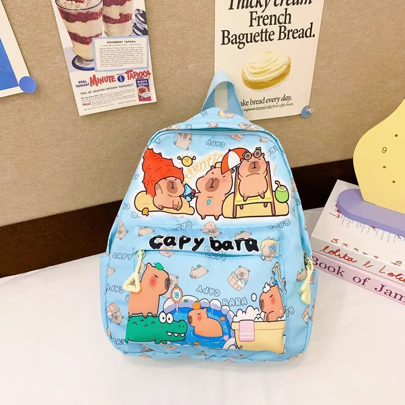 Cute Large Capacity Capybara Backpack Cartoon Breathable Student Schoolbag Nylon Ultra-light Book Bag Back to school Women Gi