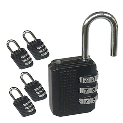 3 Digit Resettable Combination Padlock Luggage Case Padlock Box Black Lock Coded Lock School Gym Locker Sheds 2022