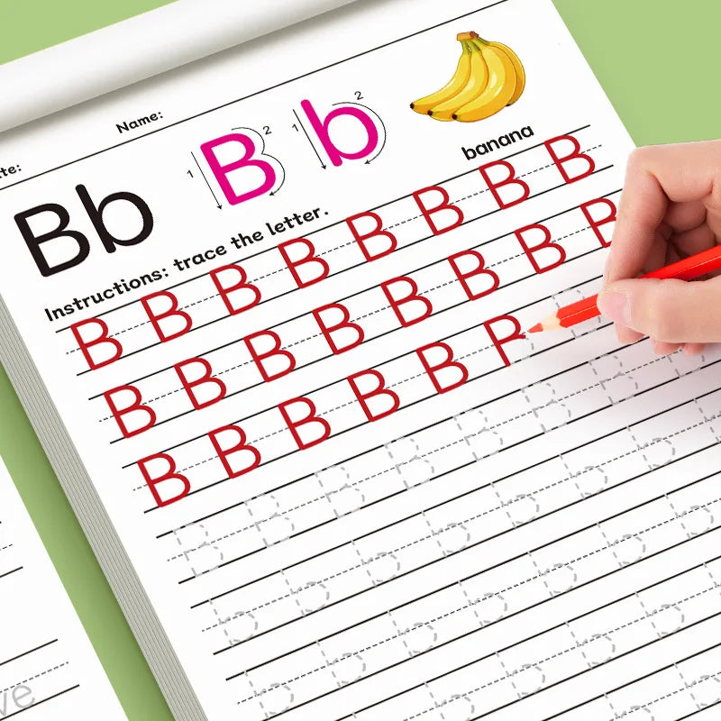 32-Page Children's Handwriting Practice Book, English Alphabet Letters, Tracing and Writing Pen Control Training Book, Childr