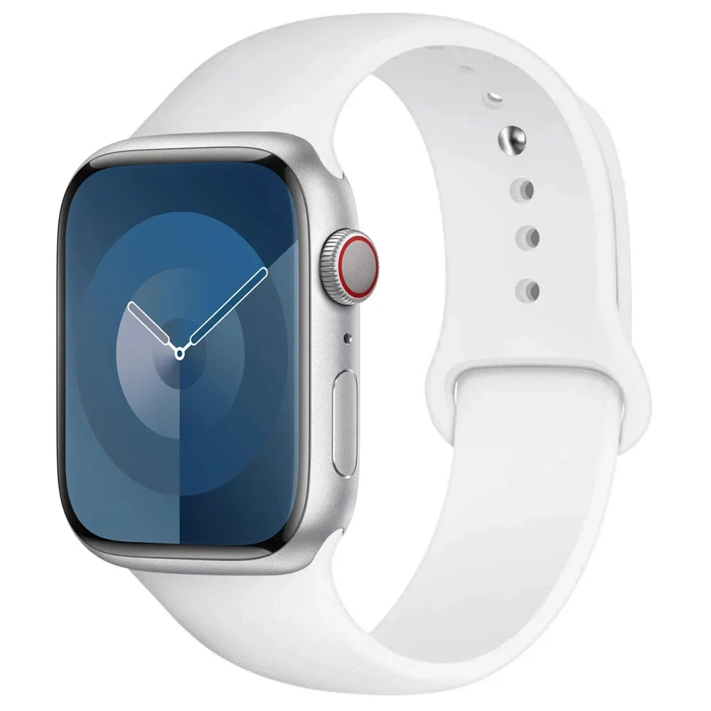 Silicone Band For Apple Watch strap 44mm 45mm 40mm 41mm 42-38mm 45 mm sport bracelet iwatch series 8 7 6 5 4 3 SE 9 Ultra 2 4