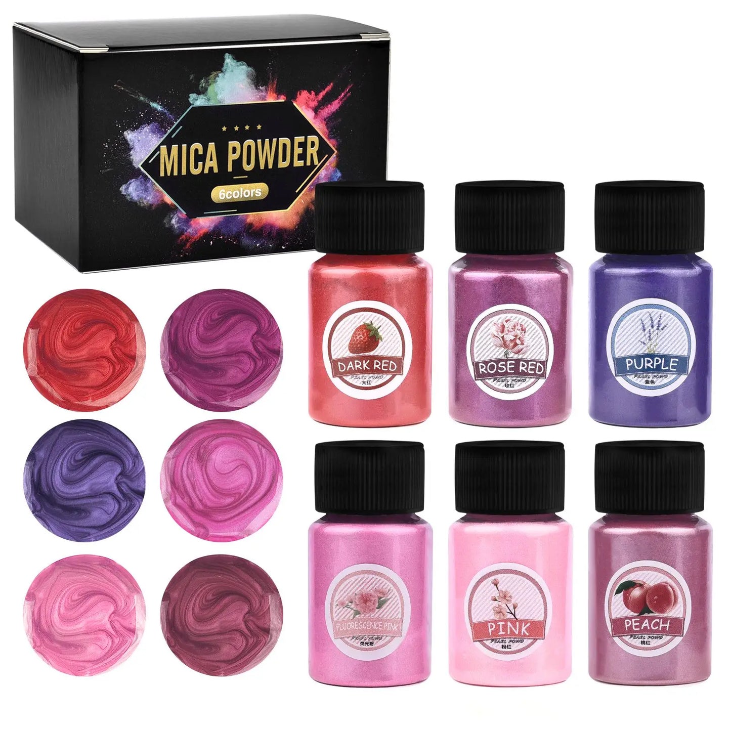 6Colors/Sets Pearl Powder Pigment DIY Epoxy Resin Mold Colorant Dye Pearlescent Epoxy Resin Pigment Jewelry Making Accessorie