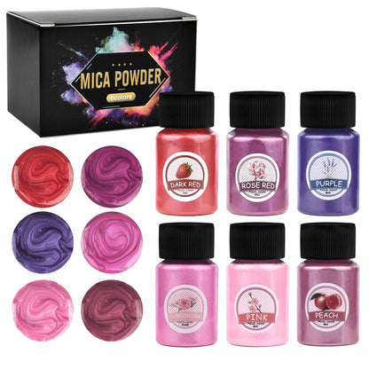 6Colors/Sets Pearl Powder Pigment DIY Epoxy Resin Mold Colorant Dye Pearlescent Epoxy Resin Pigment Jewelry Making Accessorie