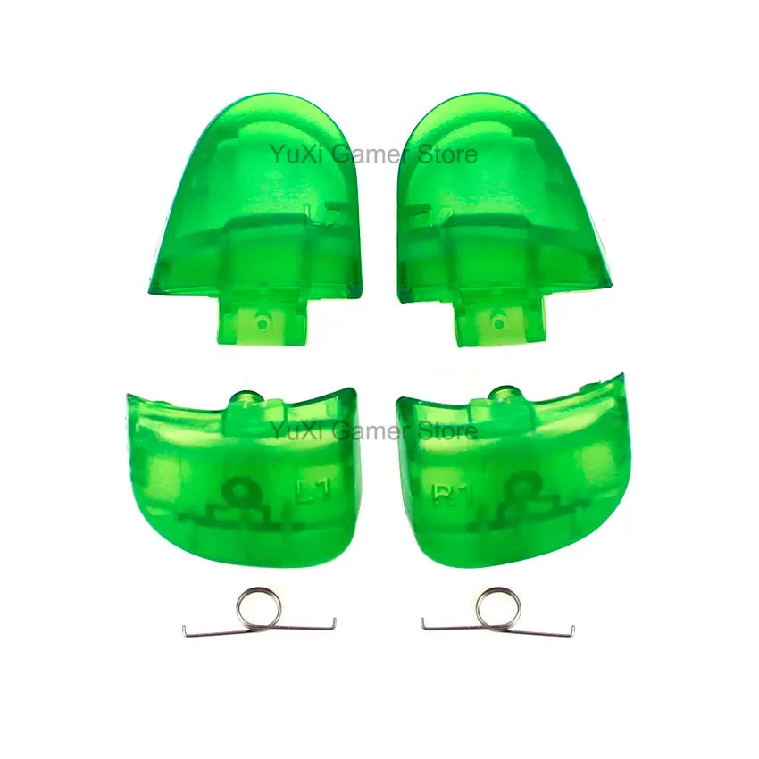 YuXi L1 R1 L2 R2 Trigger Buttons Replacement for PS5 BDM-030 V3.0 Controller Button Set With Springs - Clear Green