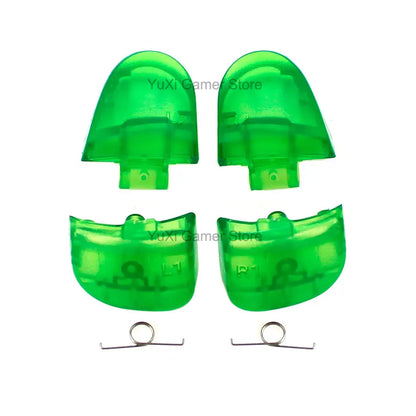YuXi L1 R1 L2 R2 Trigger Buttons Replacement for PS5 BDM-030 V3.0 Controller Button Set With Springs - Clear Green