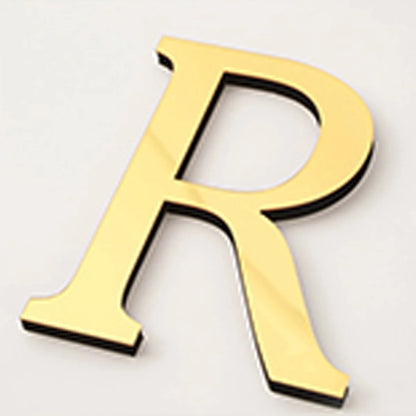 20cm Gold Acrylic Mirror English Letters Wall Stickers Birthday Decoration Festival Party Wedding Decor Self-adhesive Art Mur