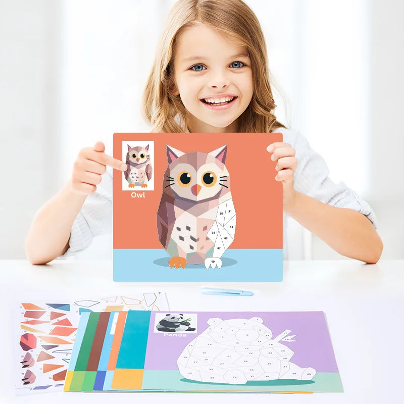 4 Patterns Enlightenment Puzzle Cognitive Early Education Scene Sticker Book Focus Cultivation Quiet Sticker Book Creative Ad