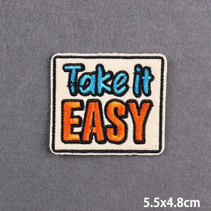 Warning Letters Embroidery Patches For Jeans Good Vibes Iron On Patch Thermoadhesive Patches For Clothes Applique Stickes Log