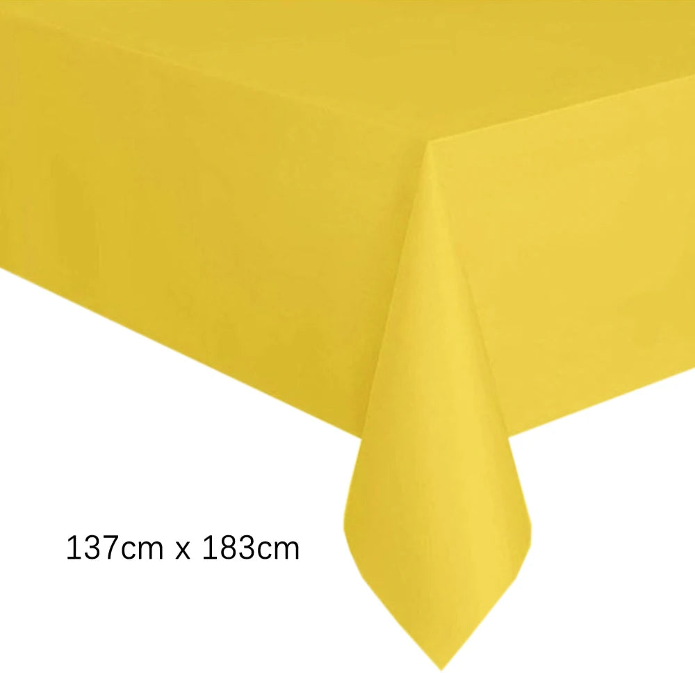 Disposable Tablecloth White Pink Table Cover Plastic Rectangle Desk Cloth for Birthday Wedding Party Table Decor Xmas - 1pc B