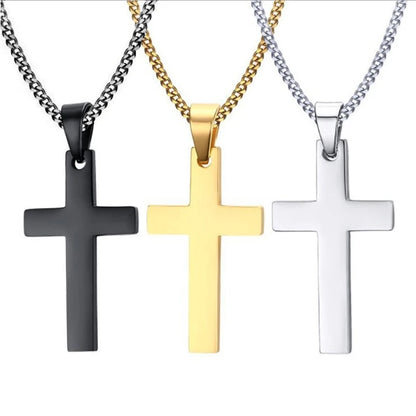 Fashion Stainless Steel Cross Pendant Necklace For Women Men Link Chain Charm Necklace Cool Boys Girls Punk Hip Hop Jewelry G