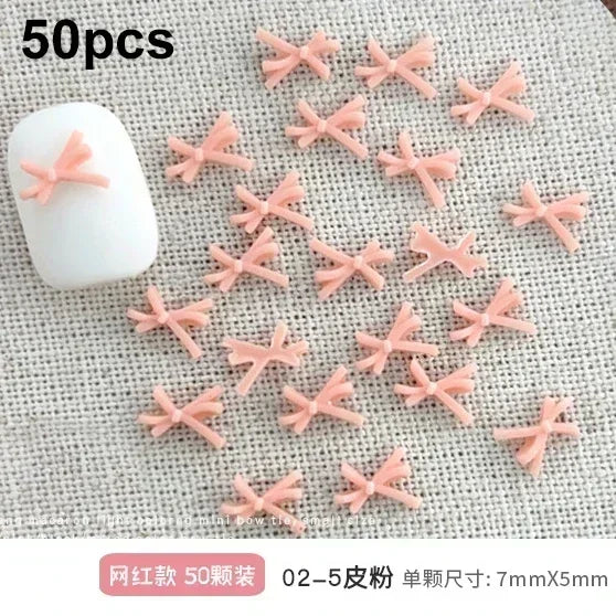 French Ribbons Colorful Resin Cute Bowknot Charm Leopard Print Bow Tie Nail Art Decorations Manicure Tools Accessories Wholes