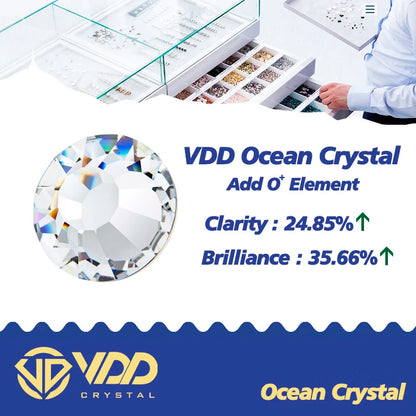 VDD SS4-SS20 Mix Size Clear Crystal Non-Hotfix Gold FlatBack Rhinestones Decorations DIY Glitter Stones 3D Nail Art Accessori