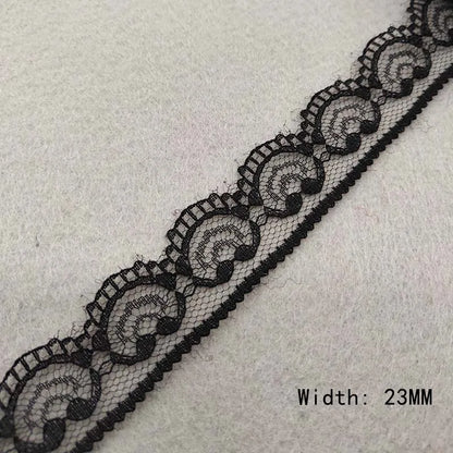 Beautiful 10 Yards/Lot Black Lace Ribbon Tape Quality Lace Trim DIY Embroidered Lace For Sewing Decoration African Lace Fabri