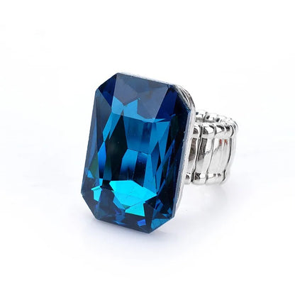 Personality Elegant Big Ring for Women 7 Colors Big Resin Stone Fashion Elastic Stretch Finger Rings Jewelry Christmaswholesa