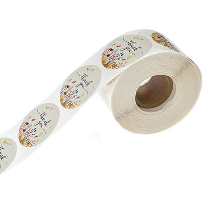500pcs Thank You Stickers 1" Flower Design,Highly Recommended for Birthdays, Weddings, Giveaways, Bridal Showers (1 Roll)