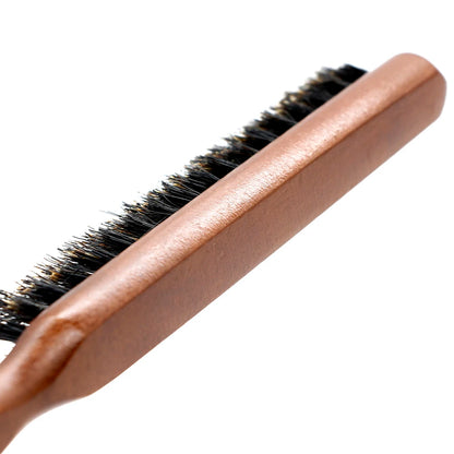 Natural Boar Bristle Hair Fluffy Comb Wood Handle Hair Brush Anti-static Barber Hair Comb Scalp Massage Hairdresser Styling T