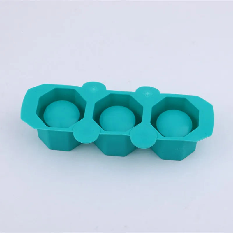 3 Holes Round Geometric Polygonal Concrete Silicone Flowerpot Mold Cactus Cement Pot DIY Clay Craft Bottle Mould Decoration -