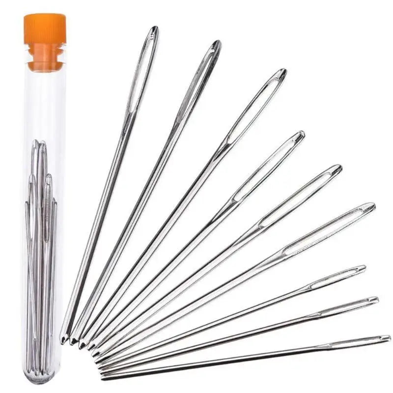 9 PCS Large Eye Blunt Sewing Needles Cross Stitch Knitting Needle Handmade Leather Embroidery Thread Needle Sewing Accessorie