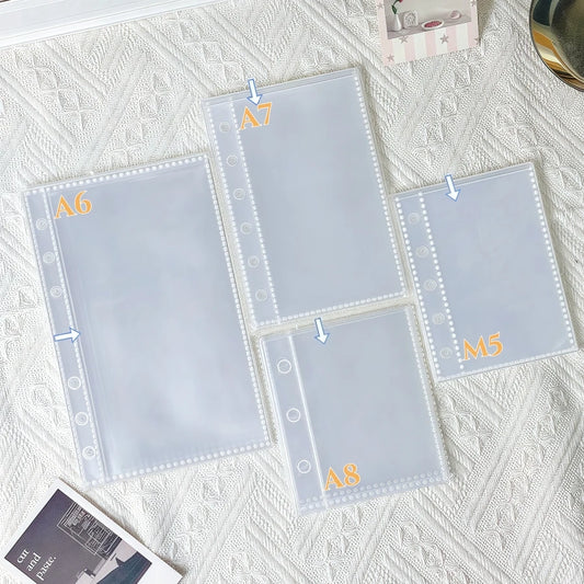 10/20/30/50P/Bag M5/A6/A7 Transparent Loose-Leaf Pages, Plastic Protective Covers, Portable Sticker Books, Loose-Leaf Binders