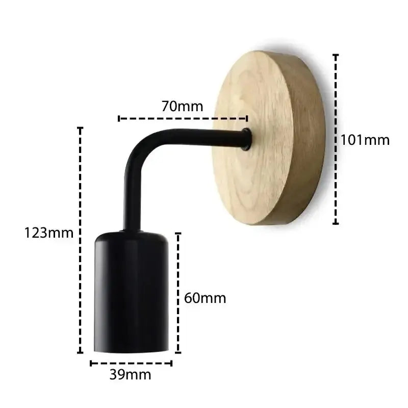 Wood Wall Lamp Vintage Sconce Wall Lights Fixture E27 Bedside Retro Vintage Lamp Industrial Decor Dining Room Bedroom Light