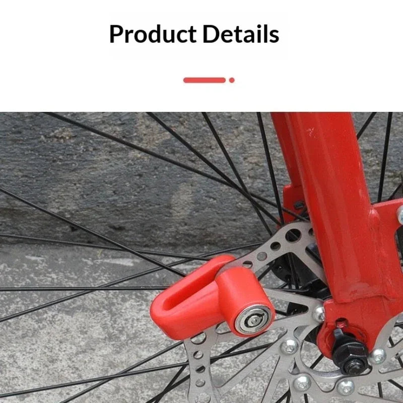 Anti-theft Disc Brake Lock or Bike Motorcycle Scooter Anti-Theft Security Lock Waterproof Portable Cycling Safety Lock with K