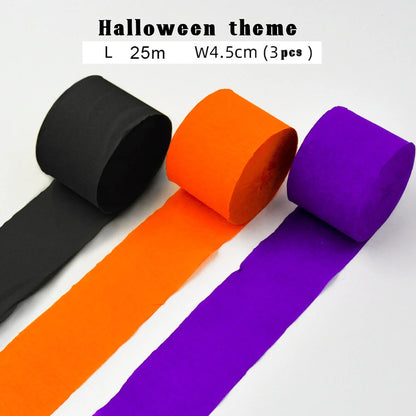 3pcs/set Rainbow Crepe Paper Streamers for Wedding Birthday Party Backdrop Decoration Colorful Paper Crepe Garland Ribbon Dec