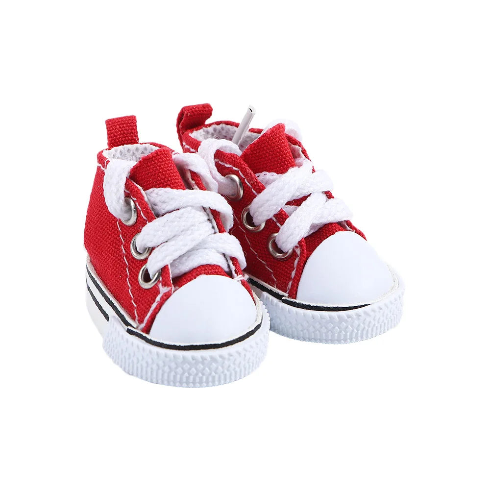 Dolls Accessories 3.5CM Sneakers Shoes Mini Shoes For Children Blyth Shoes Canvas Shoes Shoes - Red A