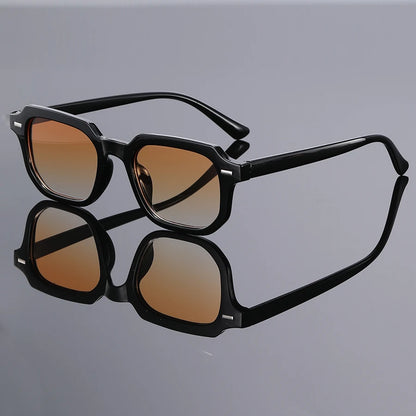 1Pc Men's Fashion Glasses New Trendy Square Frame Retro Rivet Y2K Music Festival Cool Street Style Decoration Suitable for Da