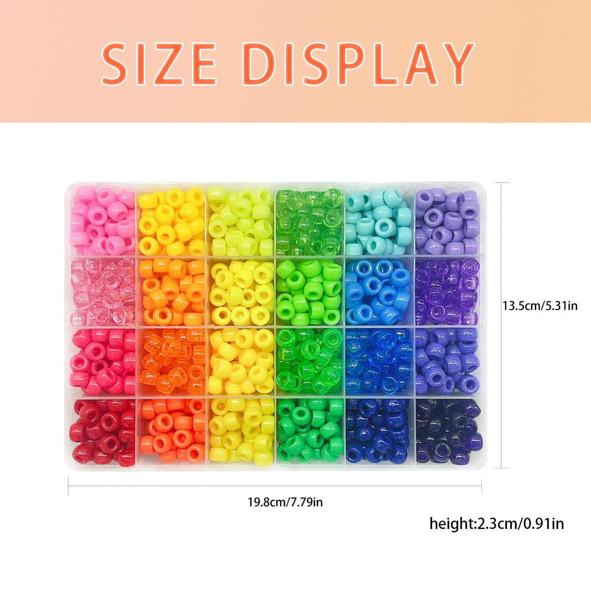 Pony Beads for Friendship Bracelet Making Kit 24 Colors Kandi Beads Set, 720pcs Plastic Rainbow Bulk and 980pcs Letter Beads 
