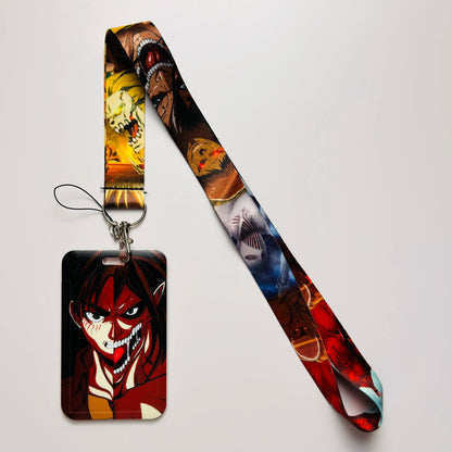 Anime Characters Card Holder Lanyards Keys Neck Strap Card Badge Keychain ID Credit Bus Card Cover Hang Rope Lariat Lanyard -