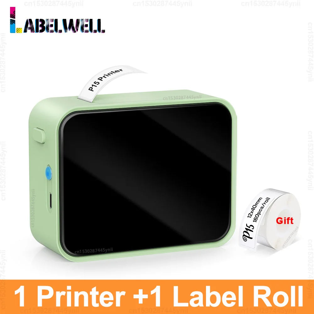 P15 Thermal Label Printer Similar as D11 D110 D101 Marklife P15 Mini Label Maker Handheld Label Machine with Adhesive Label T