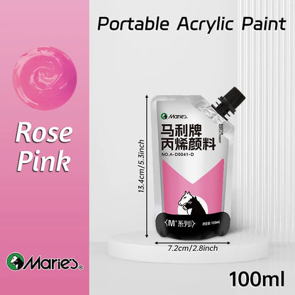 100ml Marie's Acrylic Paint,Assorted Colors,Waterproof,Pigments for DIY Craft,Rock,Wood,Professional Pigments for Adults,Arti