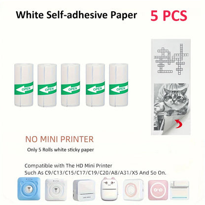 Thermal Mini Printer, Portable Inkless Sticker Maker,Bluetooth Free Cut Small Pocket Printer for Children DIY 57mm Photo Prin