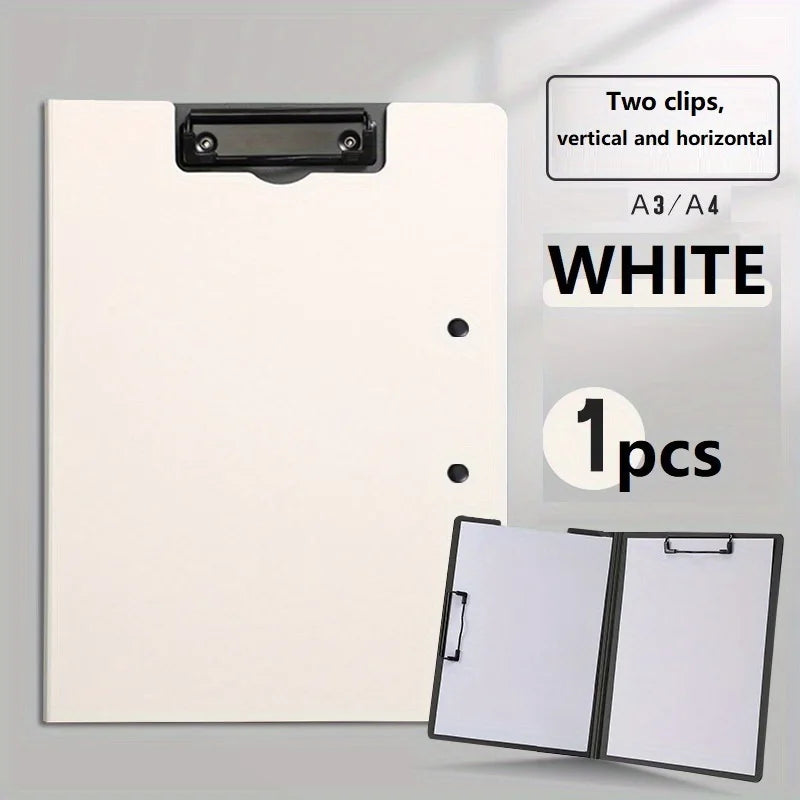 1pc A4 File Folders, Documents Organizer, Clipboard With Cover, Paper Folder For Business & School, Stationery & Office Suppl