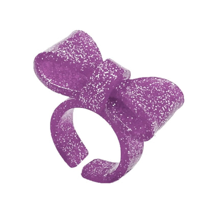 Resin Rings Dumpy Acrylic Rings Bowknot Rings Aesthetic Trendy Colorful Open Rings Statement Jewelry Bow Rings for Women - gl
