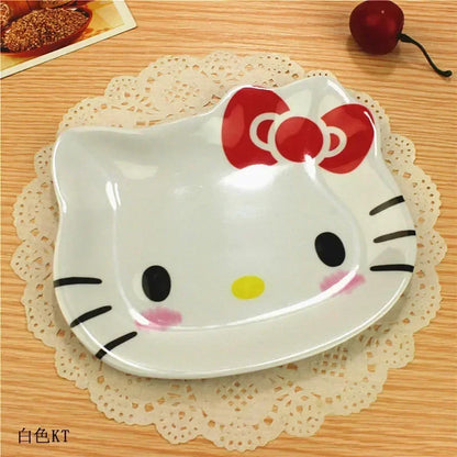 Anime Kawaii Hello Kitty Big Head Plate. Super Cute Plate Is Designed for Girls. It's a Charming Addition to Any Kitchen or H