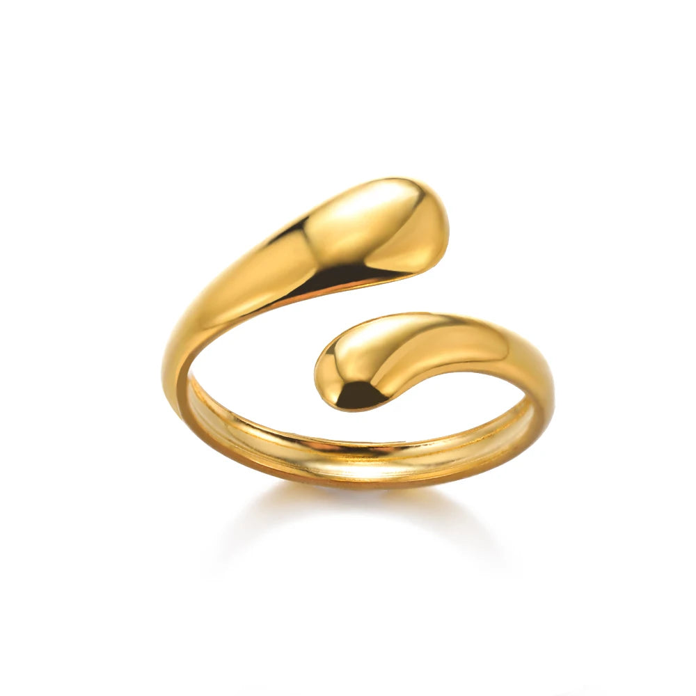 316L Stainless Steel Rings for Women Gold Color Never Fade Luxury Classic rings wedding couple rings Jewelry - JZ5222G