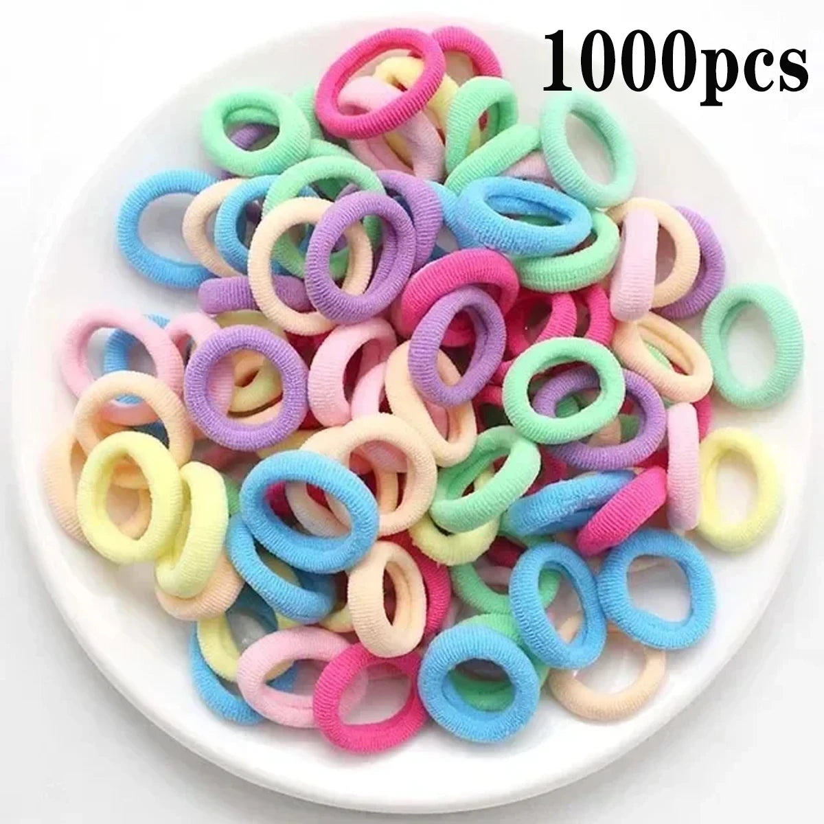 200-1000pcs Women Girls Colorful Nylon Elastic Hair Bands Ponytail Hold Small Hair Tie Rubber Bands Scrunchie Hair Accessorie