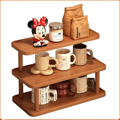 Mid-century Vintage Coffee Mug Holder Multi-layer Desktop Cup Display Rack Space Saving Kitchen Table Decor Storage Organizer