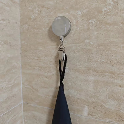 Automatic Retractable Towel rack, no punching self-adhesive wall hanging towel holder, automatic rebound with strong clip