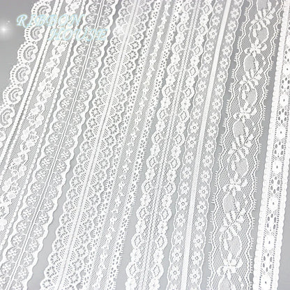 (5 yards/roll) white Lace fabric Webbing Decoration Lovely gift packing polyester Material